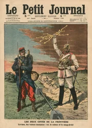 国境の両側、「ルプティジャーナル」の表紙イラスト、補足イラストレーター、1911年9月24日